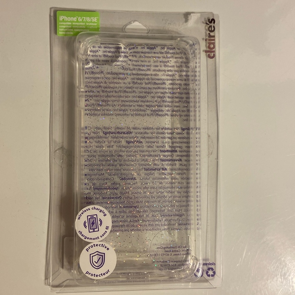 Clear with glitter iPhone case-New